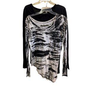 Enza Costa Bundle Asymmetrical Long Sleeve Tops Sz